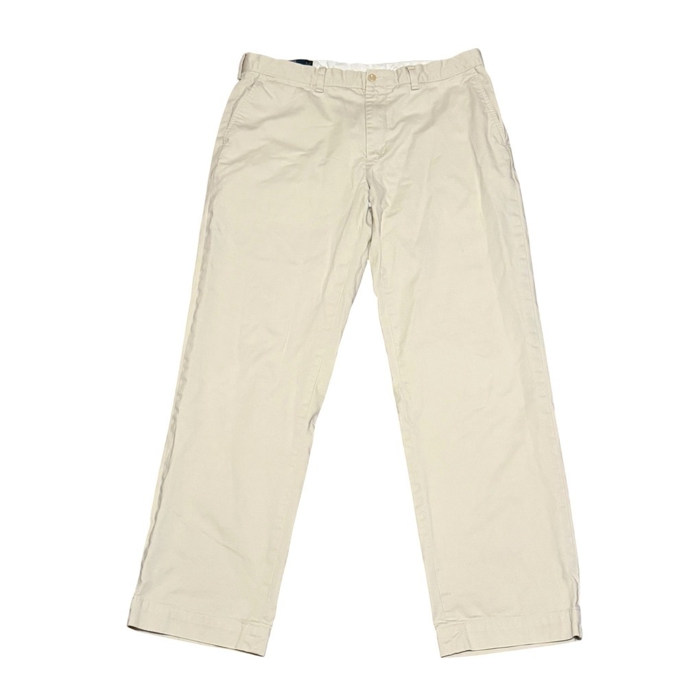 Polo Ralph Lauren Preston Pant Mens 36x32 Khaki Tan Cotton Chino Straight Leg